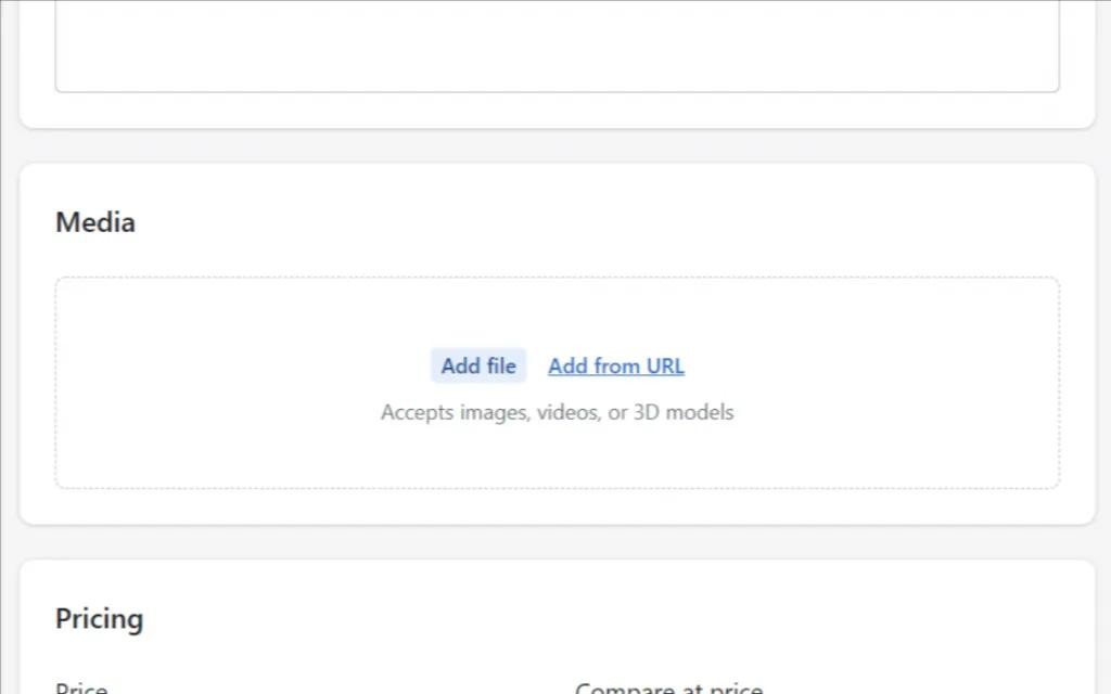 舊版 Shopify 商品媒體區