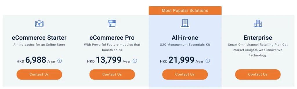 Old SHOPLINE ecommerce plan price table
